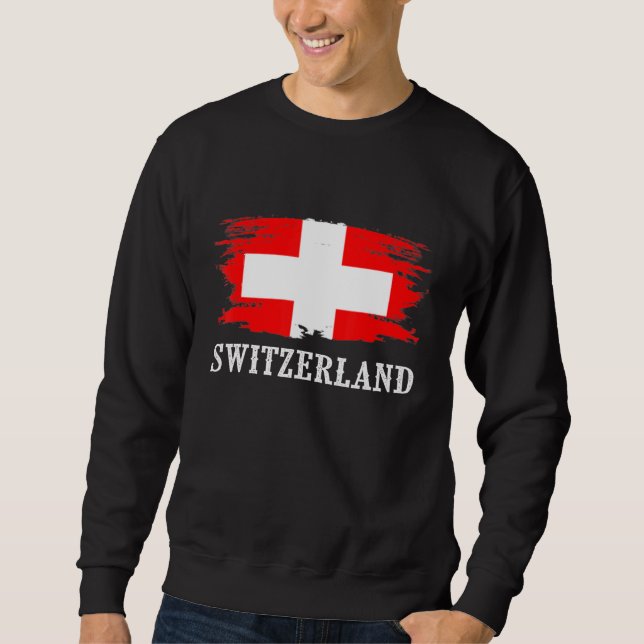 Sweatshirt Drapeau vintage I Love Suisse (Devant)