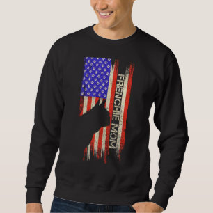 Sweatshirt Drapeau vintage Usa Français Chien Chien Maman Fre