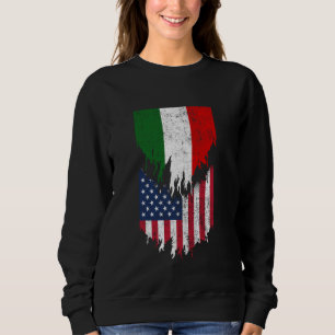 Sweatshirt Drapeaux américains hongrois arrachés Hongrie