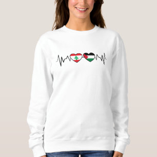 Sweatshirt Drapeaux de l'unité du Liban Palestine battement d