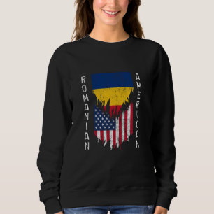 Sweatshirt Drapeaux roumains américains arrachés Roumanie