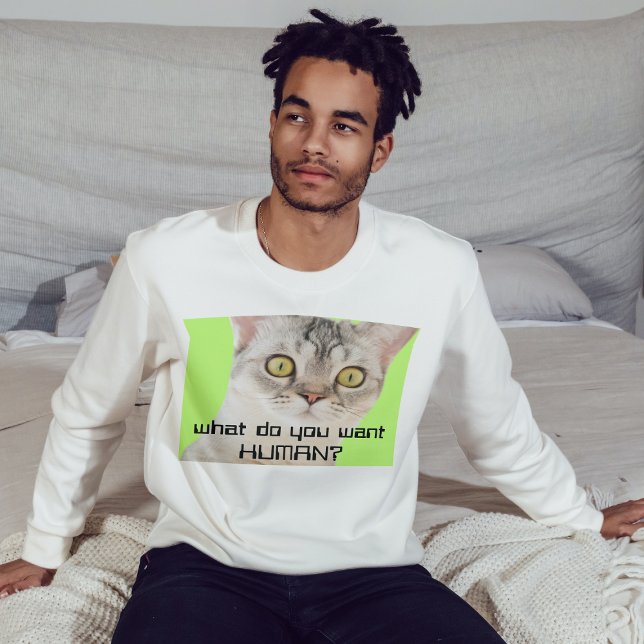 Sweatshirt Drôle Alien Chat sarcastique citation personnalisé (Créateur téléchargé)