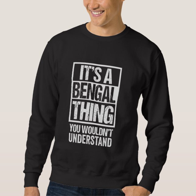 Sweatshirt Drôle Bengale Maman Papa Cite C'est un chat Bengal (Devant)