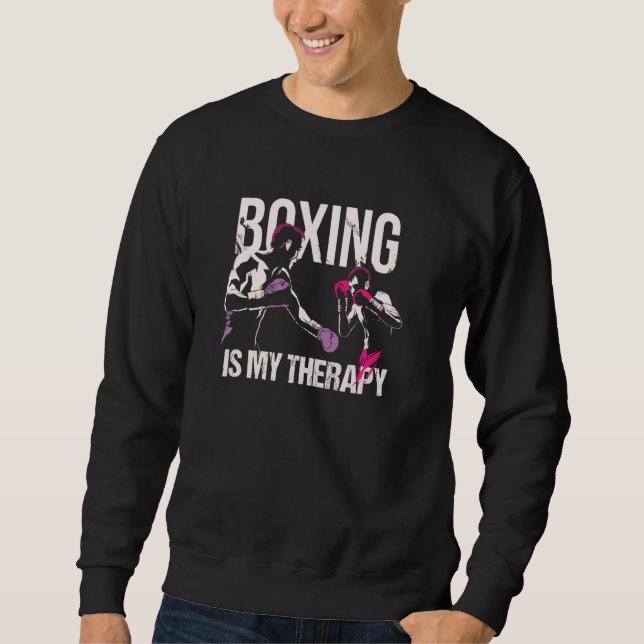 Sweatshirt Drôle Boxer Boxer Coach Player Boxer est ma Thera (Devant)