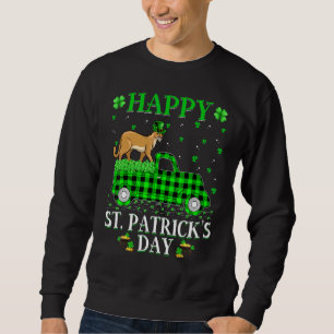 Sweatshirt Drôle Buffalo Plaid Green Truck Cougar St Patrick