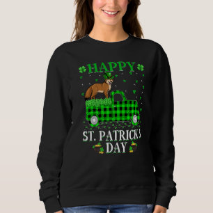 Sweatshirt Drôle Buffalo Plaid Green Truck Coyote St Patrick'