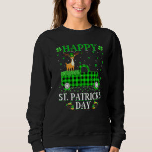 Sweatshirt Drôle Buffalo Plaid Green Truck Reindeer St. Patri