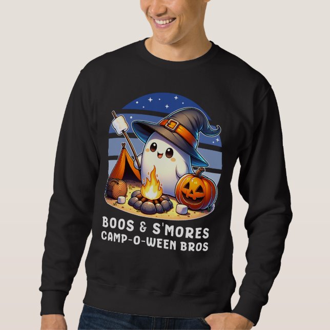 Sweatshirt Drôle Camping Halloween Boos et Smores Ghost (Devant)