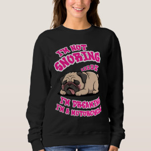 Sweatshirt Drôle Carlin ronfler Motorcycle Biker Amoureux des