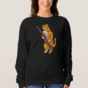 Sweatshirt Drôle Chat Jouer Bassoon Cool Animal Musicien Rag