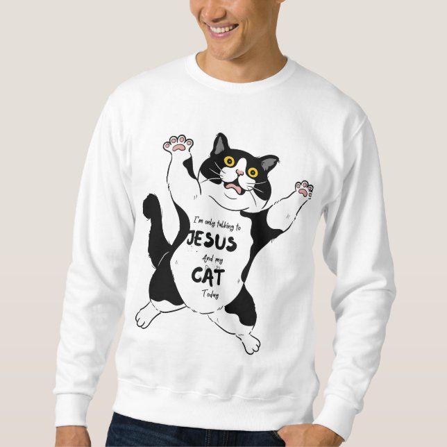 Sweatshirt Drôle chat Tee, Fur Mama Tee, propriétaire du chat (Devant)