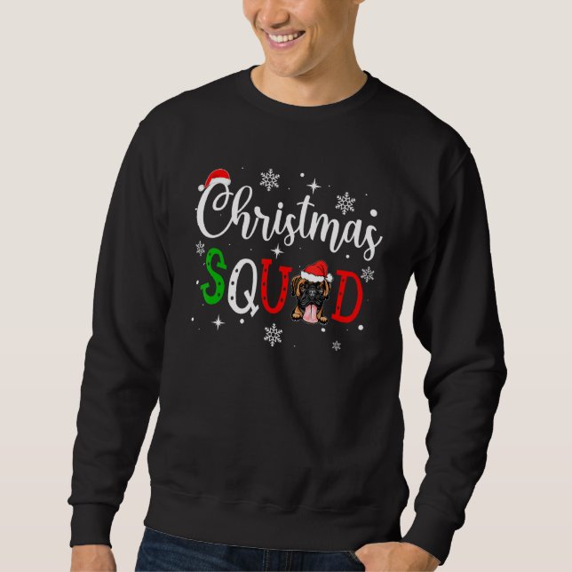 Sweatshirt Drôle chien de boîte de Noël Squad famille de jume (Devant)