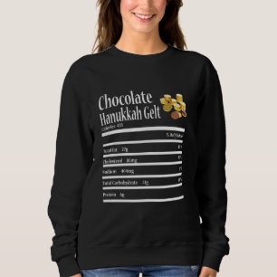 Sweatshirt Drôle Chocolat Hanoukka Gelt Nutrition Fact Jewis