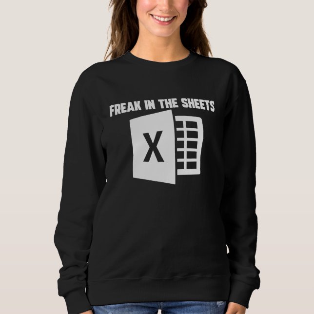Sweatshirt Drôle Comptable Spreadsheet Freak Dans Les Feuille (Devant)