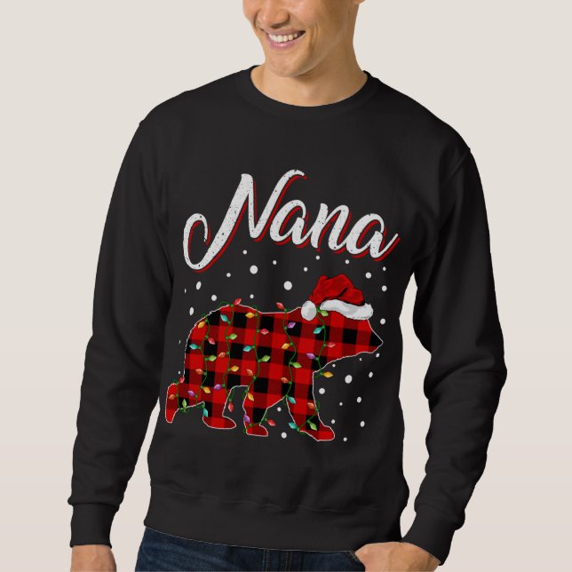 Sweatshirt Drôle Correspondant Buffle Plaid Nana Ours Noël P (Devant)
