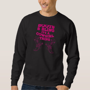 Sweatshirt Drôle Cowgirl Bottes Bling Femmes mignonne Amour P