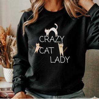 Sweatshirt Drôle Cute Chat Maman Fou Chat Lady Femmes