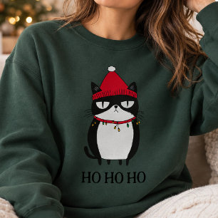 Sweatshirt Drôle de chat grincheux Catmas humour Noël