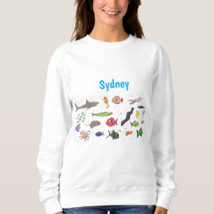 Sweatshirt Drôle des créatures marines dessin motif