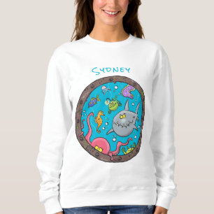 Sweatshirt Drôle des créatures marines sous l'eau dessin anim