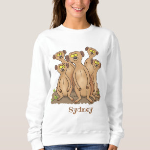 Sweatshirt Drôle dessin de la famille meerkat