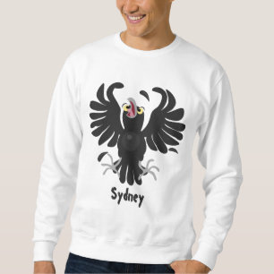 Sweatshirt Drôle fou corbeau dessin animé de corbeau de corne