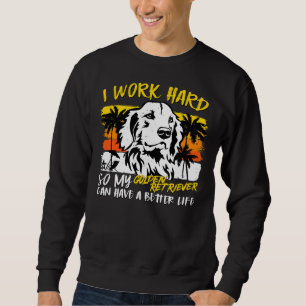 Sweatshirt Drôle Golden Retriever Chien Retro Vintage Sunset