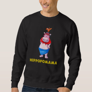 Sweatshirt Drôle Hippo femmes Hippopomama très grande maman m