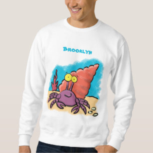 Sweatshirt Drôle mignon caricature pourpre crabe ermite