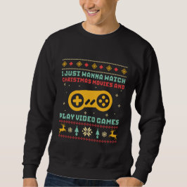 Sweatshirt Drôle moche Sweer de Noël Jouer jeu vidéo Joueur