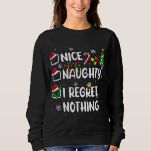 Sweatshirt Drôle Nice Naughty Je Regrette Rien Noël Paja