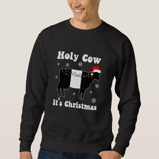 Sweatshirt Drôle Noël Vache Beltie Beltie Galloway Cadeau (Devant)