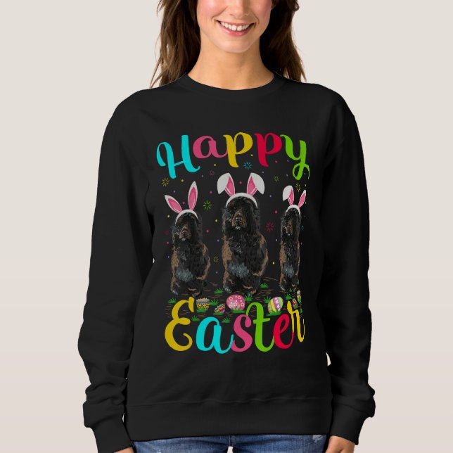 Sweatshirt Drôle Oeuf de Pâques Bunny Portugais de l'eau chie (Devant)