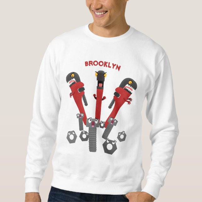Sweatshirt Drôle outil monstre de clé humour dessin animé (Devant)