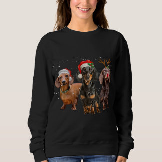 Sweatshirt Drôle Père Noël Dachshund Reindeer Santa Hat Noël