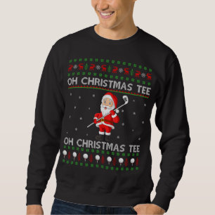 Sweatshirt Drôle Père Noël Jouer Golf Sports Vilain Golf Chri