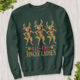 Sweatshirt Drôle Reindeer Toutes Jingle Dames Vilain Noël