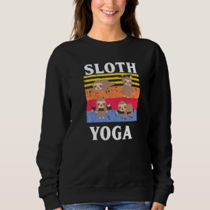 Sweatshirt Drôle Retro Sloth Yoga Pour Hommes Femmes Mignonne