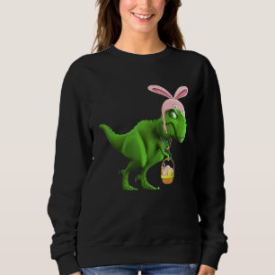 Sweatshirt Drôle Rex Lapin De Pâques Avec Oeufs