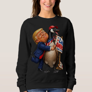 Sweatshirt Drôle Trump Câlin Oie Lac Amérique Politique