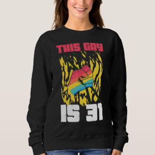 Sweatshirt Drummer Age 31 ans Lgbt Rainbow Birth Gay Pri