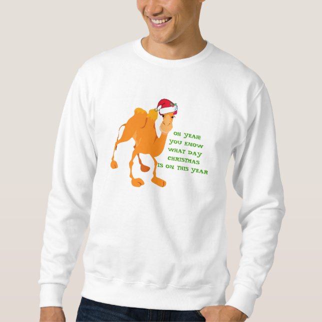 Sweatshirt du chameau de Noël de la fête de la Hum (Devant)