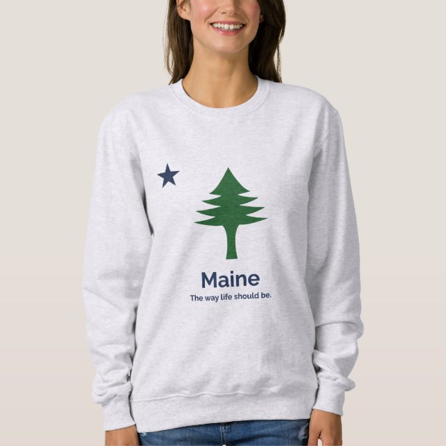 Sweatshirt du drapeau de l'État du Maine (Devant)