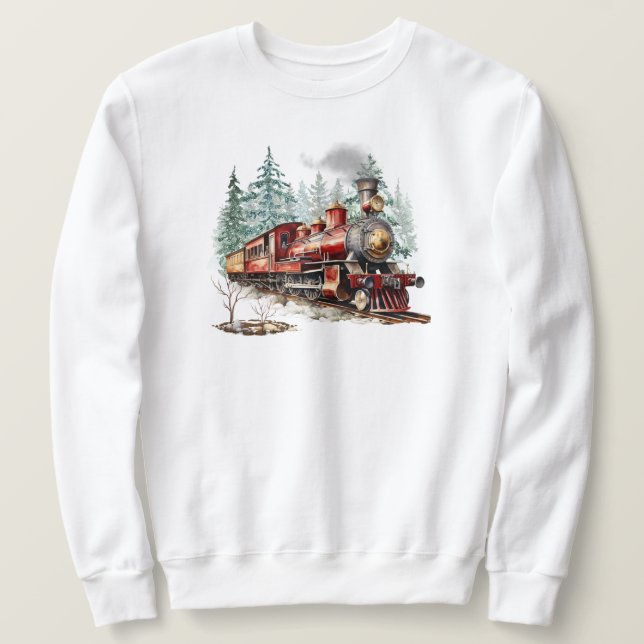 Sweatshirt du train de Noël (Design devant)