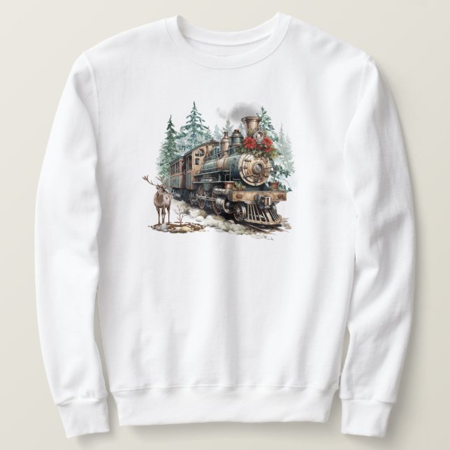 Sweatshirt du train de Noël (Design devant)