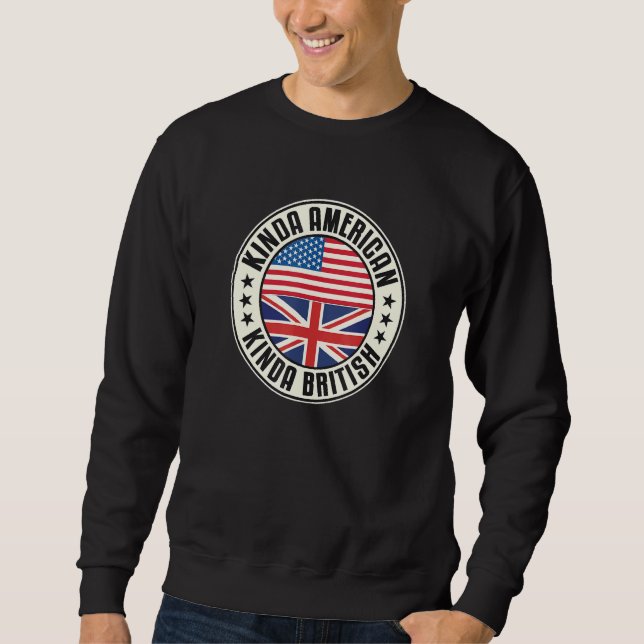 Sweatshirt Dual Citizenship American British Uk Usa Flag Unio (Devant)