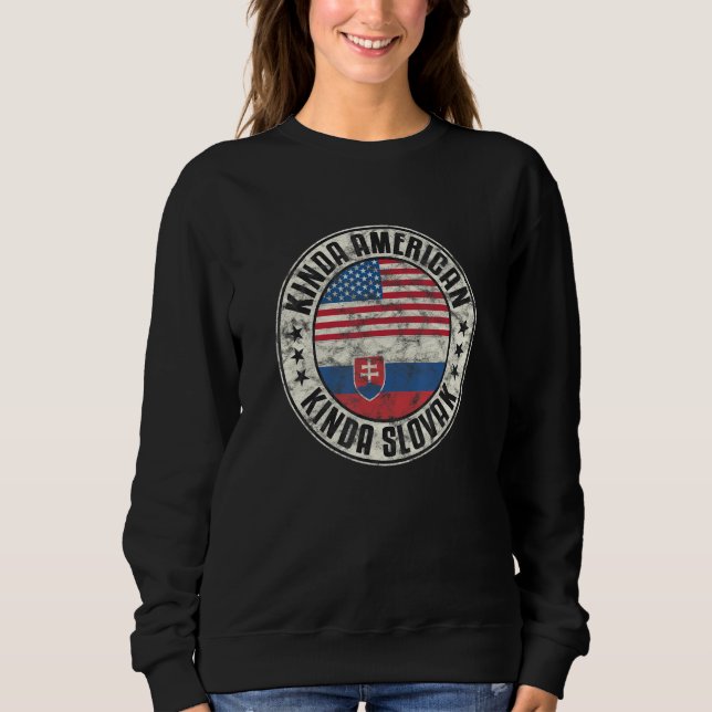 Sweatshirt Dual Citizenship American Slovak Slovakia Usa Flag (Devant)