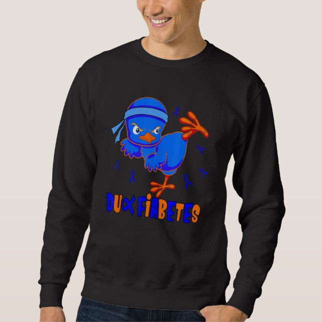 Sweatshirt Duck Fiabetes Wrong Chick Diabetes Awareness Blue  (Devant)