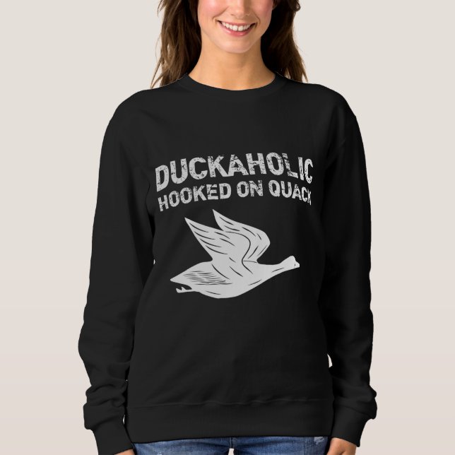 Sweatshirt Duckaholic Accroché sur la Fête des pères de quack (Devant)