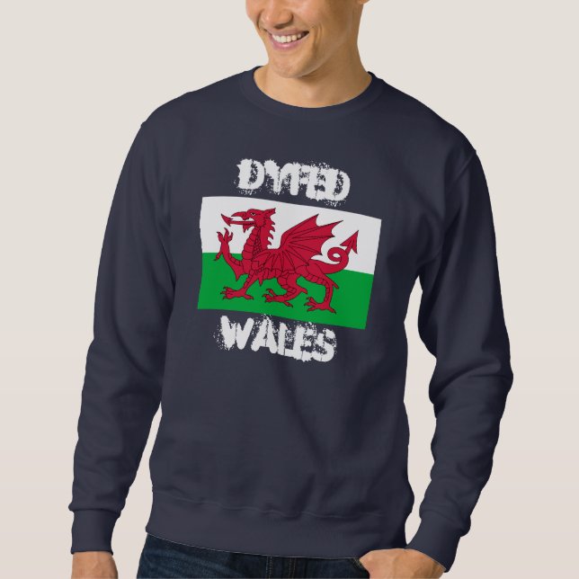 Sweatshirt Dyfed, Pays de Galles avec drapeau gallois (Devant)